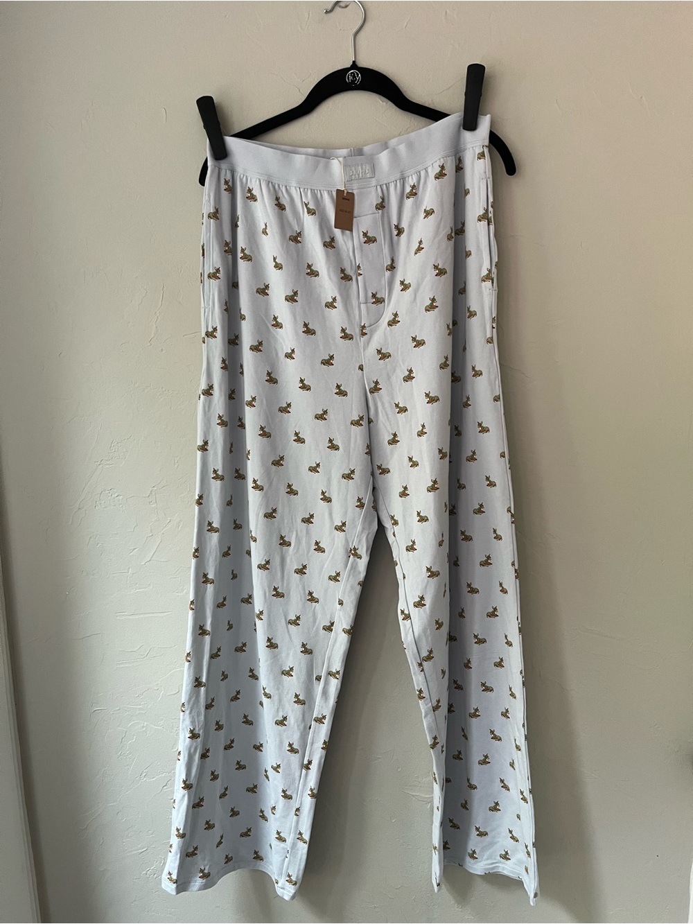 🦌SKIMS BOYFRIEND LOOSE PANTS IN ZEN BLUE BABY DEER PRINT M - Picture 4 of 6